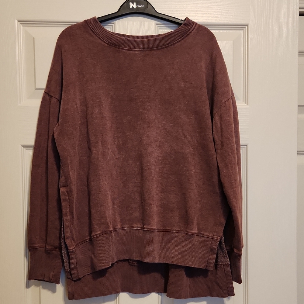 Women's Washed Mauve Pullover Sweatshirt